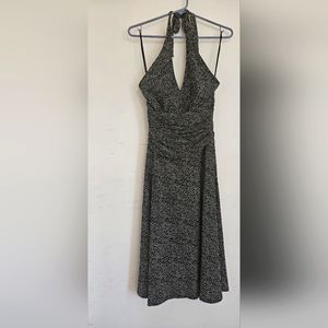 Black Halter dress with white polka dots